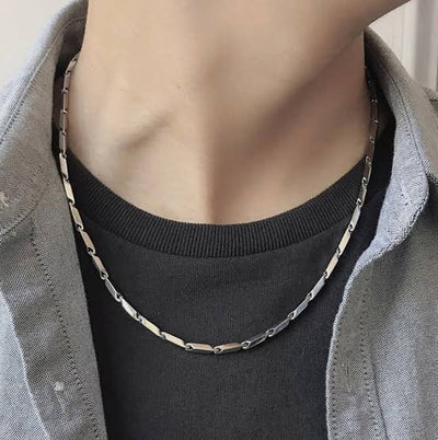 Stainless Steel Silver Rice Chain For Men and Boys