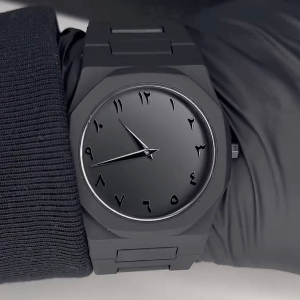 Full Black Aura Quartz Watch  Premium Quality Analog Watch For Boys